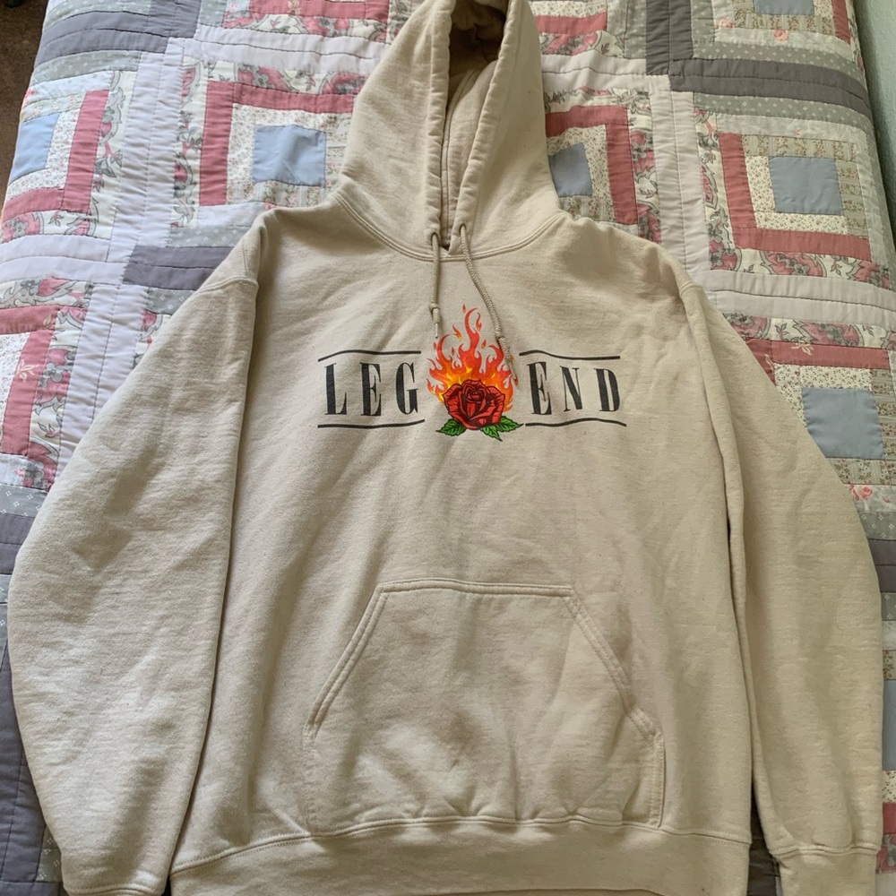Beige Hoodie with Legend Graphic